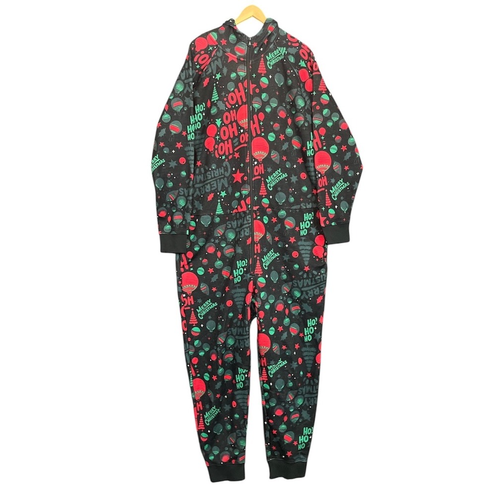 Fabletics One Piece XXL Christmas Holiday PJ's Hooded Cozy Loungewear